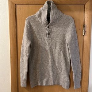 J. Crew Men’s High Neck Pullover Sweater Lambswool Gray Size Medium